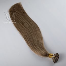 VM I Tip Prebonded Hair Extensions 0.8g/strand 100s Keratin Glue Stick Hair Brazilian Straight 80g Human VMAE Hair Natural Color Blonde