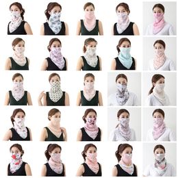 Women Scarf Face Mask Chiffon Handkerchief Windproof Half Face Dust-proof Sunshade Masks Dust Mask Party masks T2I51123