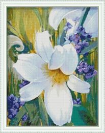 Lily home cross stitch kit ,Handmade Cross Stitch Embroidery Needlework kits counted print on canvas DMC 14CT /11CT