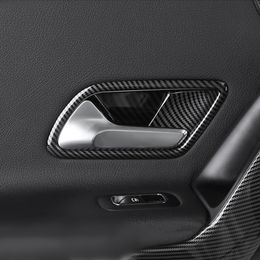 Car Inner Door Bowl Frame Decoration Stickers Trim For Mercedes Bezn A Class A180 200 2019 Carbon Fiber Color Accessories