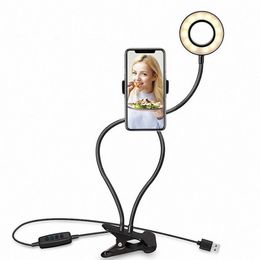 Lighting Selfie Ring Light with Cell Phone Holder Stand for Live Stream Makeup LED Camera Lighting