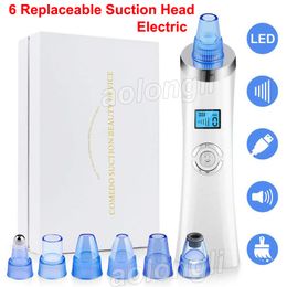 Pore Cleaner vacuum blackhead Remover Electric Facial Skin cleaning Exfoliate Dead skin Grease Acne Comedo Remove 5 Suction Head LED Screen