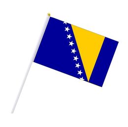 Bosnia and Herzegovina Hand Flag New Small Polyester Printing One Sided Low Price High Quality Hand Waving Flags