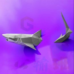 100cm giant tooth shark Novelty Items large dormitory living room porch decorative paper craft DIY marine animal wall decoration
