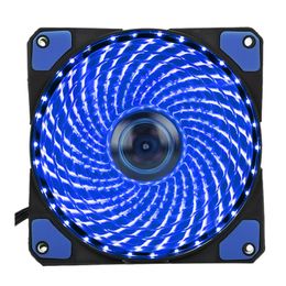 Freeshipping 120mm PC Computer 16dB Ultra Silent 33 LEDs Case Fan Heatsink Cooler Cooling with Anti-Vibration Rubber,12CM Fan,12VDC 3P IDE