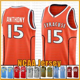 Pomarańczowy mężczyzna Carmelo 15 Anthony Syracuse koszulka do koszykówki NCAA University 21 Rui Gonzaga Bulldogs Hachimura haft