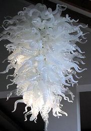 DIY Hand Blown Glass White and Clear Chandelier for Livingroom Art Decoration Cheap Price High Quality LED Light Source Pendant Lighting