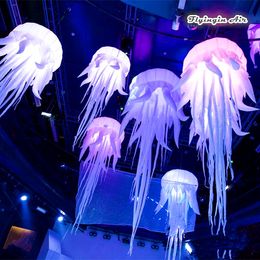 Personalised Hanging Party Lighting Inflatable Balloon 2m/2.5m/3m Height Jellyfish RGB Light For Concert And Party Decoration