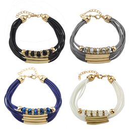 Explosion Bracelet Europe and America Bohemian Multi-layer Korean Wax Crystal Woven Bracelet WY1211