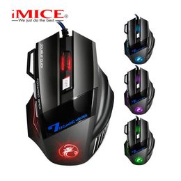 Original iMICE X7 USB Wired Gaming Mouse 7 Buttons 2400DPI LED Optical Wired Cable Gamer Mouse For Computer Laptop Professional Game Mice