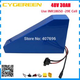 48V triangle battery 48V 30AH lithium battery 48V30AH AKKU ebike with free bag use 29E 18650 Cell cell 50A BMS With 5A Charger