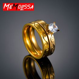 Anillos de boda Pareja ola anillo conjunto para mujeres Anillo de titanio de cristal para hombre Accesorios de mujer Oro 2020 Promise Jewels