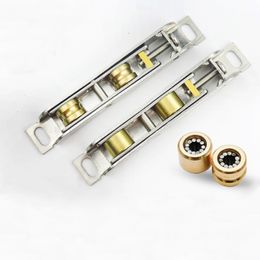 2 pcs Balcony Sliding Plastic Steel Door Pulley Aluminium Alloy Screen Window Brass Wheel Muted Roller Hardware