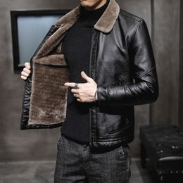 Fur Inverno Jaqueta de couro Mens Plus Size 4XL Suede Leather Jackets Men Faux Fur Grosso Quente Longo Suede Jacket Men PU Leather
