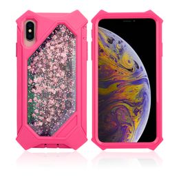 360 Full Body Protective for iphone 8P/8/XR/Xs Max Super Anti Shock Luxury Glitter Sparkle Bling Quicksand Liquid Anti-Drop Anti-Scratch