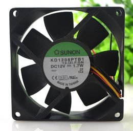 Original SUNON 8025 KD1208PTB1 DC12V 1.7W 80*80*25MM 8CM 3 wire axial flow cooling fan