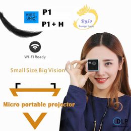 Orijinal UNIC P1 + H WiFi Kablosuz Mobil Projektör Desteği Miracast DLNA Cep Ev Film Projektör Proyector Beamer