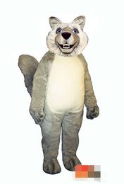 Custom Grey wolf mascot costume Adult Size free shipping