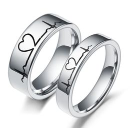 European and American fashion couple titanium steel ring black mark men and women pair ring accessories