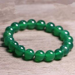 10mm Natural Stones Green Agate Bracelet Onyx Crystal Quartz Round Bead Men Women Bracelet Healing Reiki Energy Gift Lucky Jewellery