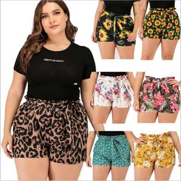 Beach Shorts Bohemia Floral Beachwear Pants Flowers Printed Casual Boardshorts Plus Size Belt Swimwear Elastic Surf Swimming Shorts c7519