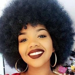 top quality women's new hairstyle short curly black wig brazilian hair African Americ simulation human hair short cut kinky curly Wig