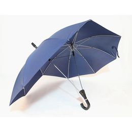 Creative fashion two-pole couple umbrella pure color semi-automatic high-end business umbrella double top conjoined B