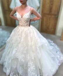 High Quality South African Long Wedding Dress A Line Spaghetti Straps Appliques Lace Garden Formal Bridal Gown Custom Made Plus Size
