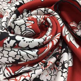 Wholesale- new style high quality 100% twill silk material print bird flowers pattern square scarves for women size 130cm - 130cm