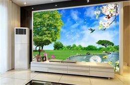 Landscape Big Tree Grass Pear Flower Chrysanthemum Dandelion 3d Wallpaper Exquisite High-Grade Wall Wallpaper