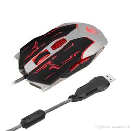 393 Professional USB Wired Quick Moving LED Light Gaming Mouse Mice Game Peripherals with Six Buttons