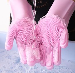 Creative Home Washing Cleaning Gloves Garden Kitchen Dish Food Grade Silicone Household Cleaning Gloves for Dishwashing c829