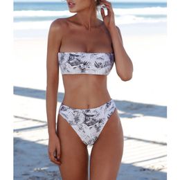 Sexy Women Bikini Set Strapless Bandeau Push-up Bra Swimsuit Swimwear Bathing