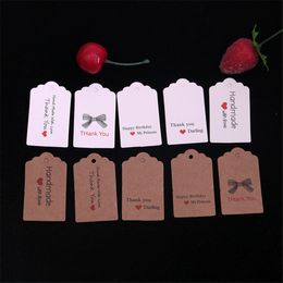 500Pcs/Lot Multi Style Kraft Paper Tags Handmade With Love Tag For Jewellery Party Birthday Christmas Wedding Gift Boxes Hang Tag
