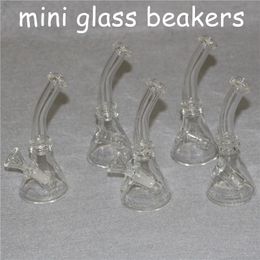 Glass Beaker Dab Rig Bong Hookahs Heady Bongs Mini Water pipe Thick oil rigs wax smoking Bowl bubbler pipes with bowls