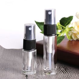 600Pcs 5ml 10ml Mini Spray Perfume Bottle Travel Refillable Empty Cosmetic Container Clear Perfume Bottle with Black Silver Gold Caps