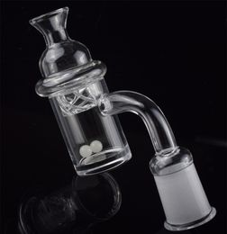 New XL XXL Flat Top 5mm Bottom Quartz Banger Nail with UFO Spinning Carb Cap Glowing Terp Pearl Insert for Glass Water Pipes