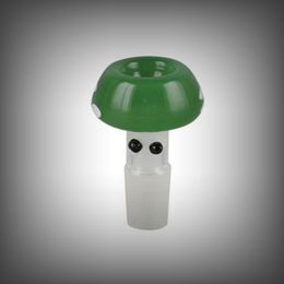 Latest Mushroom Shape 14MM 18MM Male Pyrex Glass Colourful Bong Bowl Bubbler Joint Container Herb Philtre Tube Holder Smoking Tool DHL