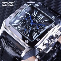 Wristwatches Jaragar Retro Luxury Classic Design Genuine Leather Belt 3 Dial Roman Number Men Automatic Watch Top Brand Mechanical J190709