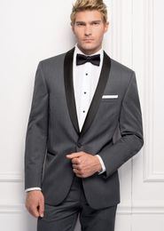 Popular One Button Groomsmen Shawl Lapel Groom Tuxedos Groomsmen Best Man Suit Mens Wedding Suits Bridegroom (Jacket+Pants+Tie) B290