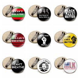 I CAN'T BREATHE Brooches Black Lives Matter Parade Brooches George Floyd Pin Badge Party Favor 9styles RRA3139