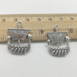 Wholesale 80pcs dragon boat antique silver charms pendants Jewellery DIY For Necklace Bracelet Earrings Retro Style 26*21mm