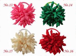 50pcs 3.5" whirl korker ponytail hair ties holders streamer corker hair bows clip Cheer Bows tassel Curly Ribbon Bow hair bobbles PD006