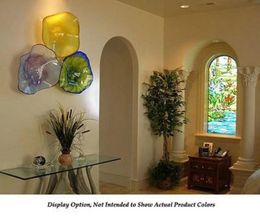 Hotel Decorative Blown Glass Plates Hot Selling Glass Wall Light Modern abstract hand blown glass flower wall art