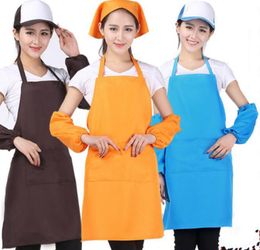 Kitchen Apron Woman and Man Cooking Aprons Chef Restaurant Waiter Apron Black Blue Polyester Material