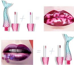 2020 Ibcccndc Mermaid Matte Lip Gloss Shiny Matte Lip Glaze Non-stick Cup Lip Gloss Makeup Lipgloss 20 Colors Velvet Liquid Lipstick