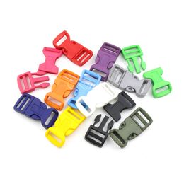 100pcs 3/4" Color Plastic Curved Side Release Buckles Clasps For Paracord Bracelet Backpacks shoes Bags Cat Dog Collar Accessorie