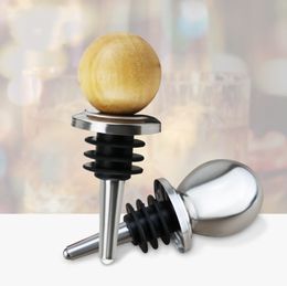 Wooden Knot Wine Stopper Zinc Alloy Twist Cap Plug Stoppers Red Wine Bottle Stoppers Storage Reusable Sealed Stoppers