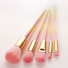 The new 7pcs/lot cone transparent handle crystal grain beauty tool makeup brush