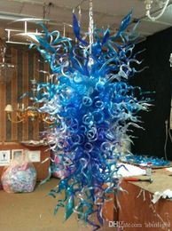Hand Blown Blue Chandeliers Light Custom Made Murano LED Bulbs Art Glass Home Decor Ceiling Chandelier